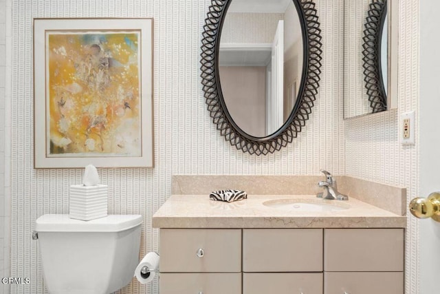 617 Pleasant Ave, Ojai, CA 93023 - half bathroom featuring toilet and vanity