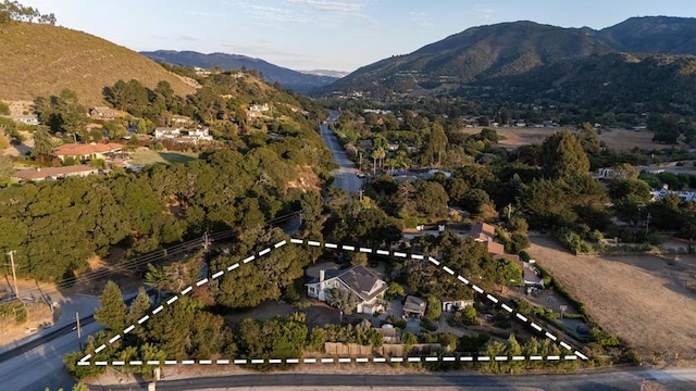 bird's eye view featuring a mountain view