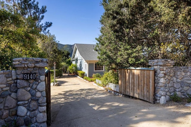 exterior space with a mountain view