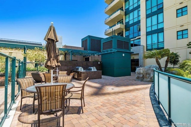 view of patio with exterior kitchen