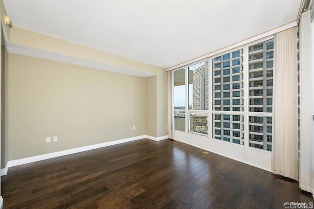 empty room featuring dark wood-type flooring