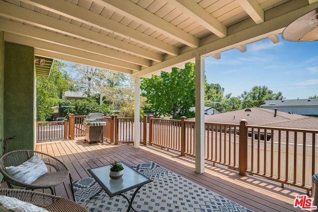 deck featuring area for grilling