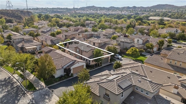 aerial view with a mountain view