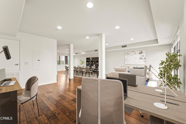 living room with hardwood / wood-style floors