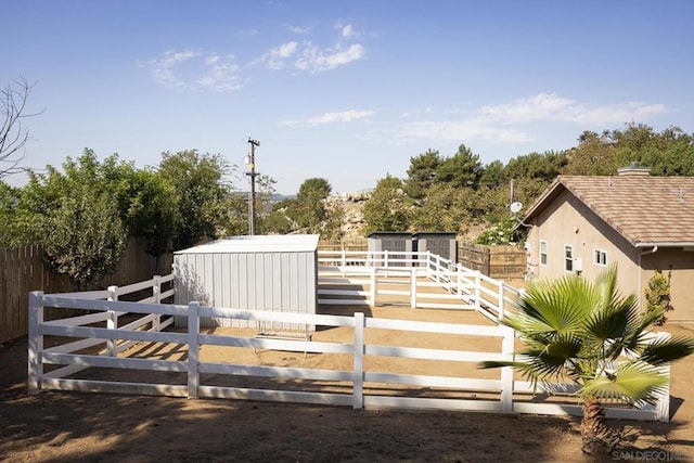 deck featuring an outdoor structure