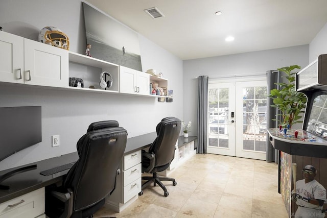 office space with french doors