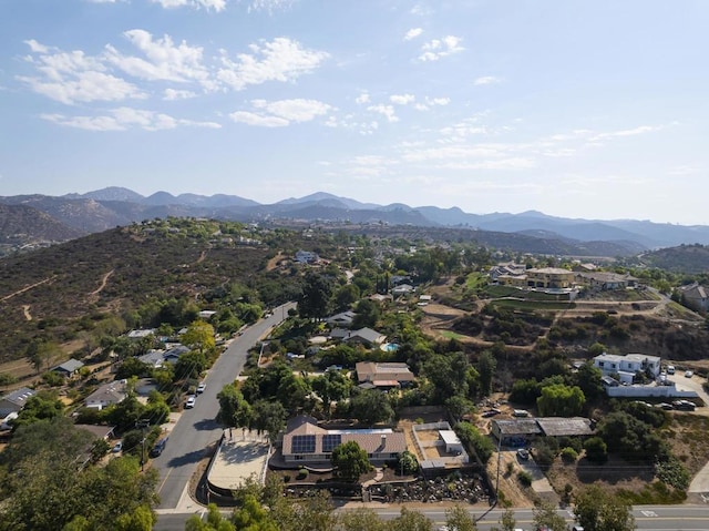 aerial view with a mountain view