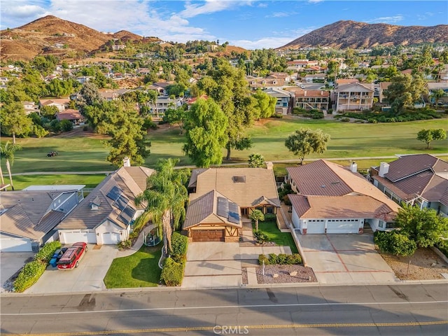 drone / aerial view with a mountain view