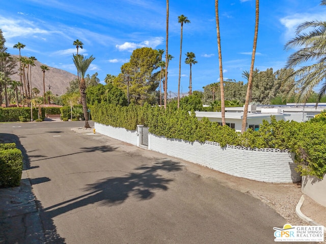 view of street with a mountain view