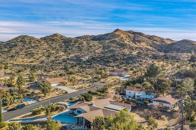 drone / aerial view with a mountain view