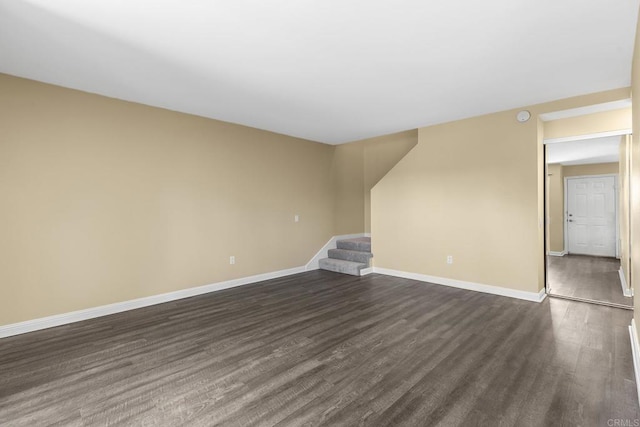 unfurnished living room featuring dark hardwood / wood-style floors