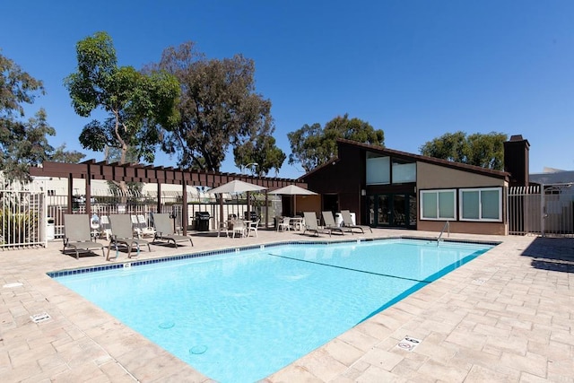 view of pool with a patio area