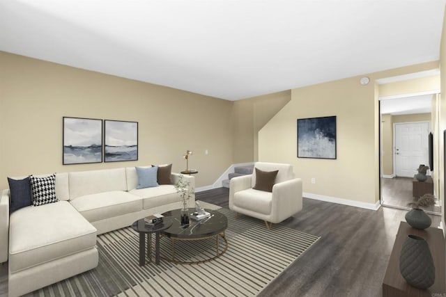 living room featuring hardwood / wood-style flooring