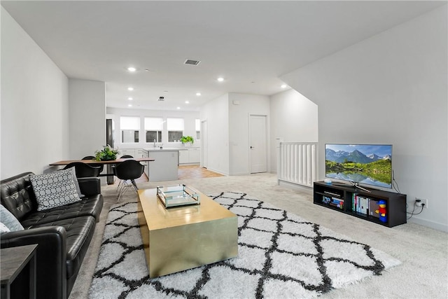 view of carpeted living room