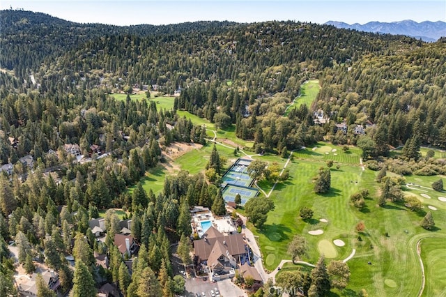 bird's eye view with a mountain view