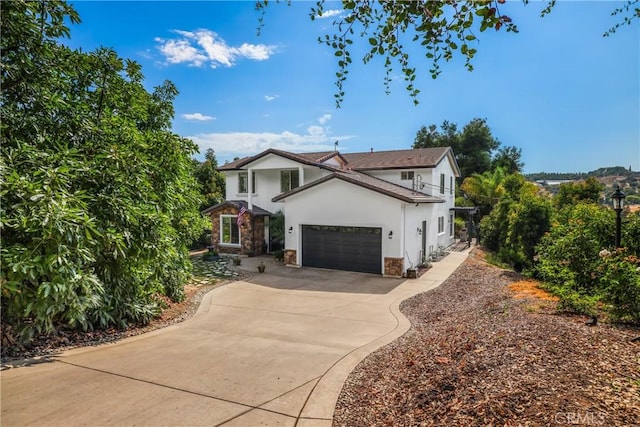 view of front of house with a garage