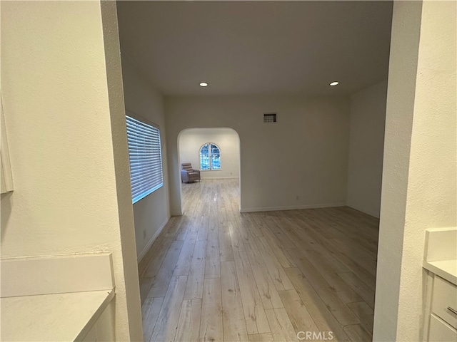 interior space featuring light wood-type flooring