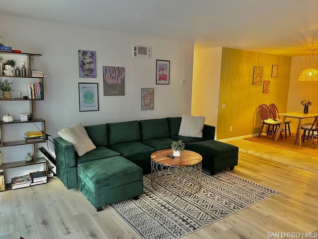 living room with hardwood / wood-style floors