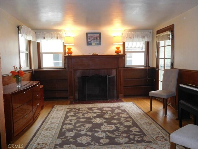 1415 Ximeno Ave, Long Beach, CA 90804 - living room with light wood-type flooring and a fireplace