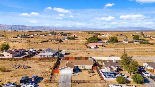 aerial view with a mountain view