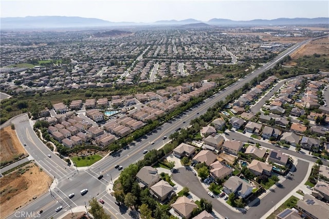 aerial view with a residential view and a mountain view