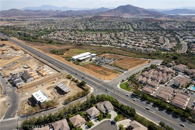 aerial view with a residential view and a mountain view