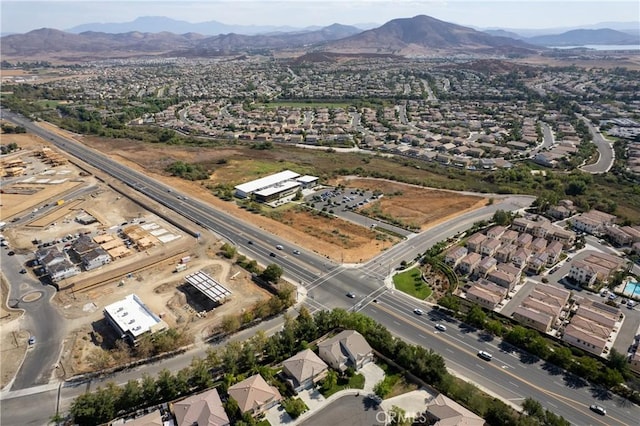bird's eye view with a mountain view and a residential view