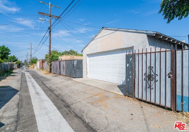 view of garage