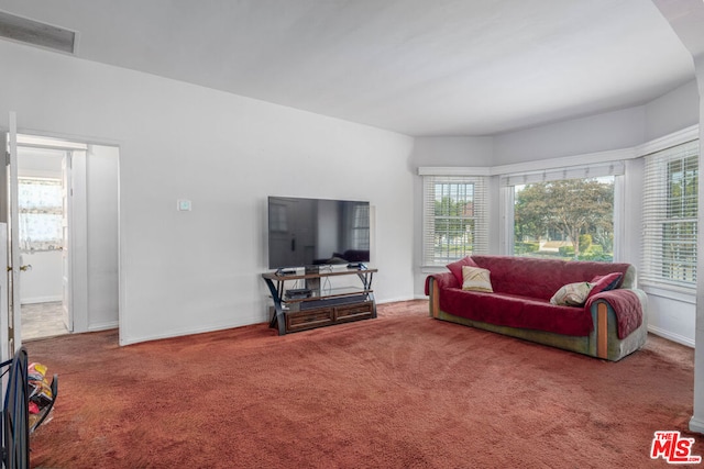 living room with carpet