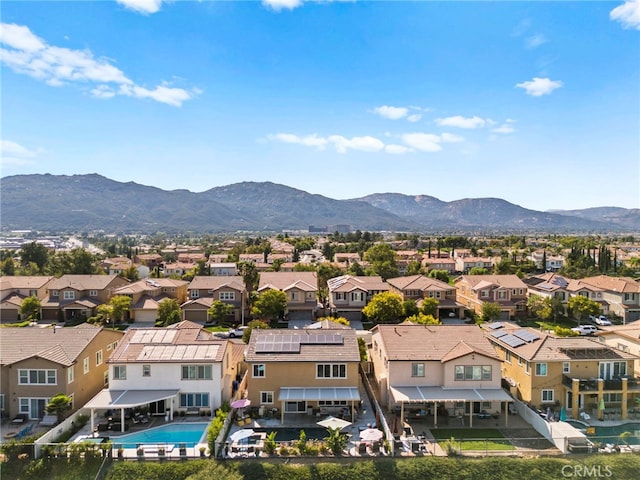 drone / aerial view with a mountain view