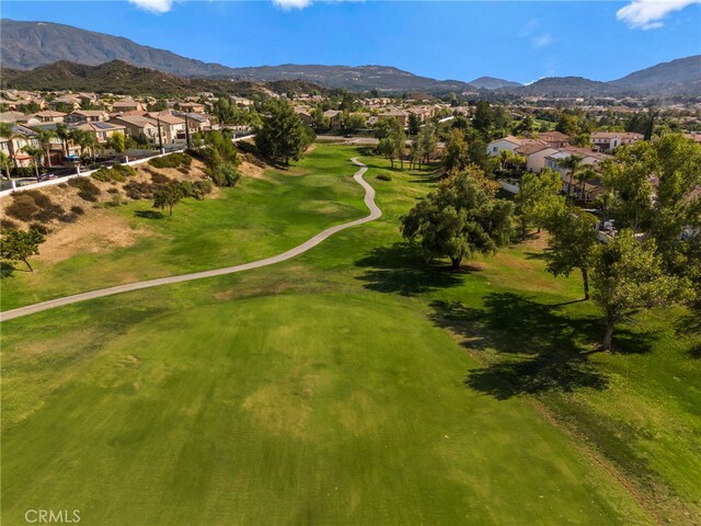 drone / aerial view featuring a mountain view