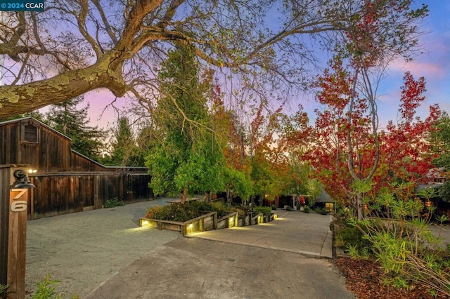 view of property's community with a patio