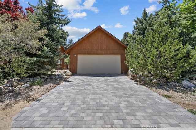 view of garage