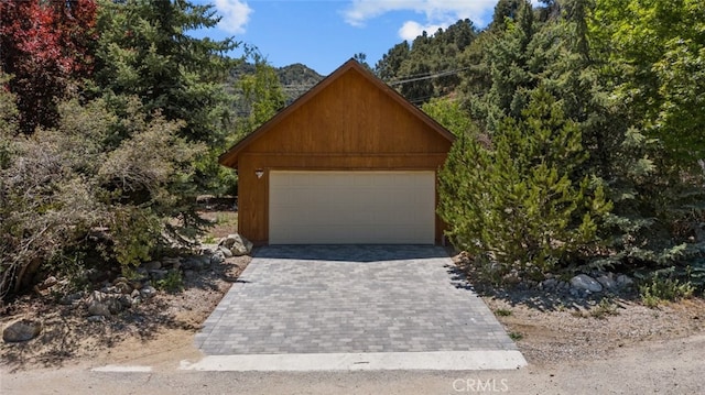 view of garage