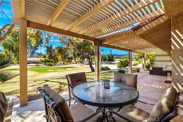 view of patio with a pergola