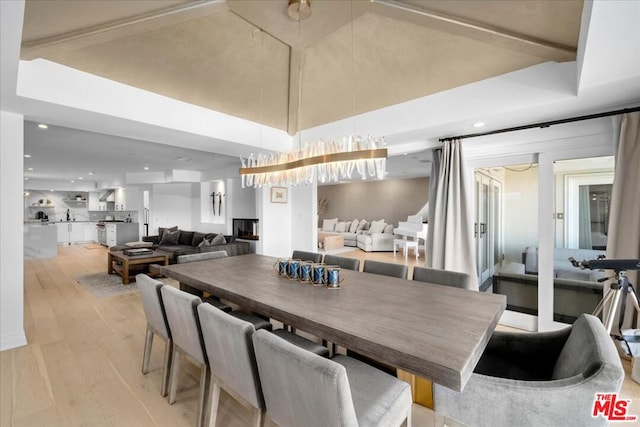 dining space featuring light hardwood / wood-style flooring