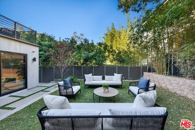 view of patio / terrace with an outdoor living space