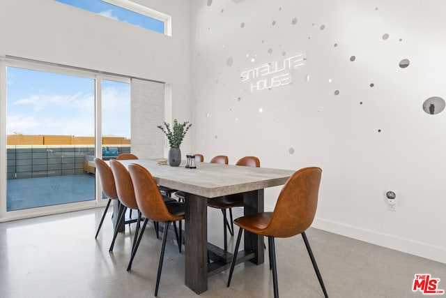 view of dining area