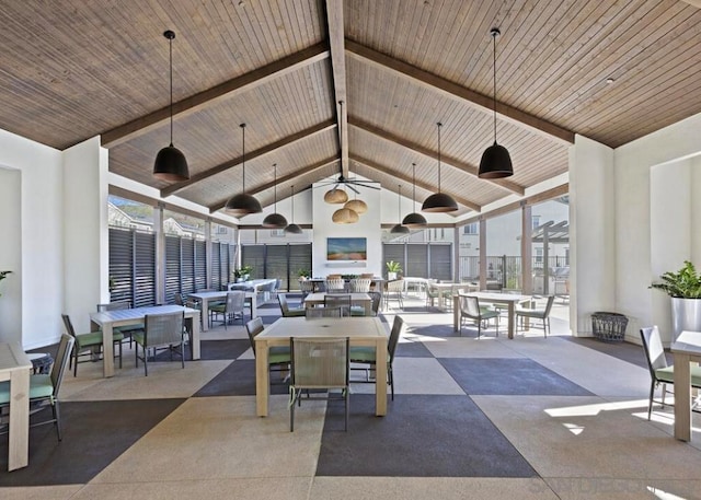 view of patio / terrace featuring ceiling fan