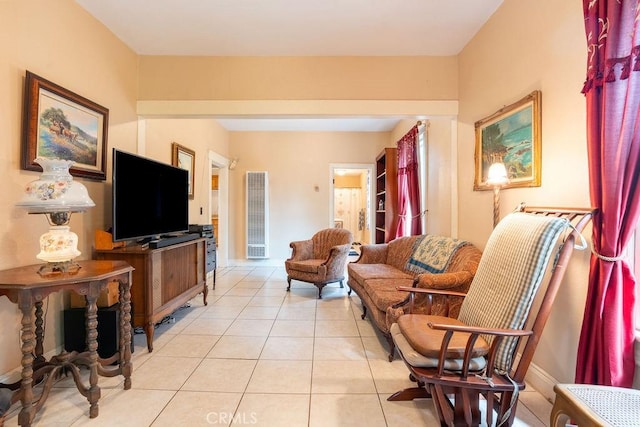 view of tiled living room