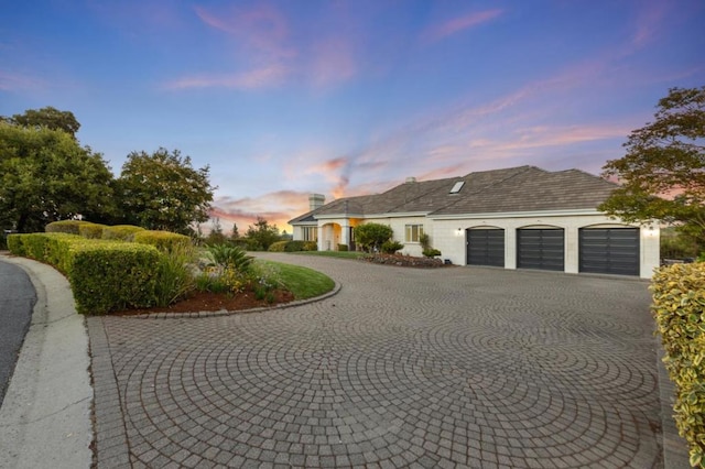 view of front facade with a garage