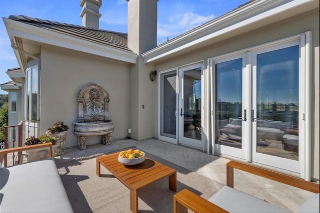 view of patio / terrace featuring french doors