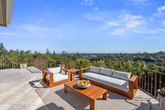 view of patio featuring an outdoor hangout area