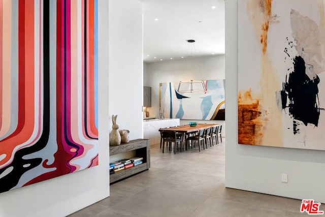 hallway featuring concrete flooring