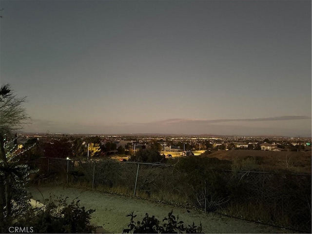 view of yard at dusk