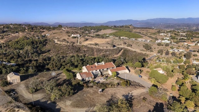 bird's eye view featuring a mountain view