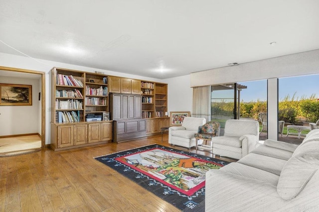 living room featuring light hardwood / wood-style floors