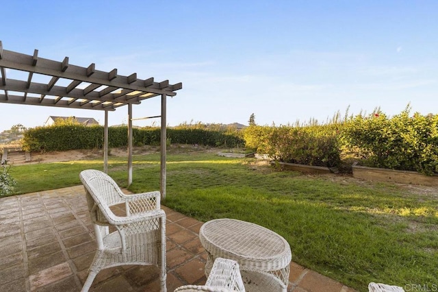 view of patio / terrace featuring a pergola