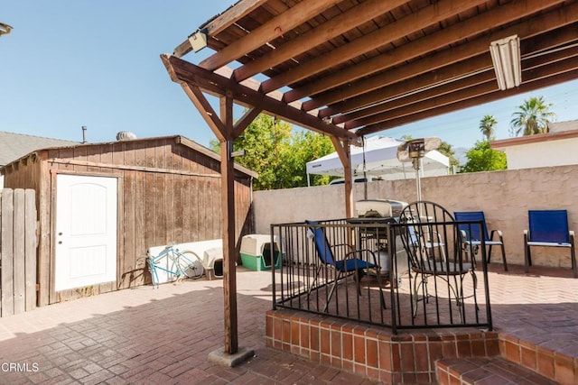 view of patio / terrace with a pergola