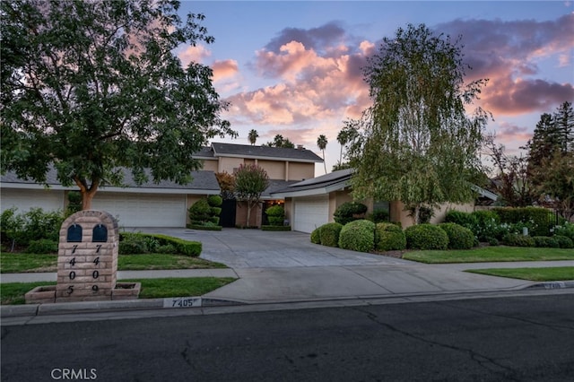 view of front of property featuring a garage